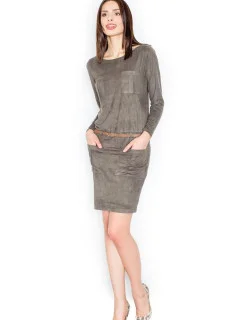 Šaty model 18250206 olivově zelené - Figl