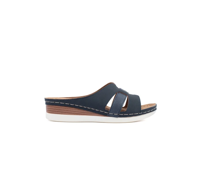 Výborné  nazouváky modré dámské na klínku