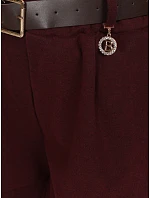 Elegantní dámské šortky s páskem, bordové, FashionStreet SY0623