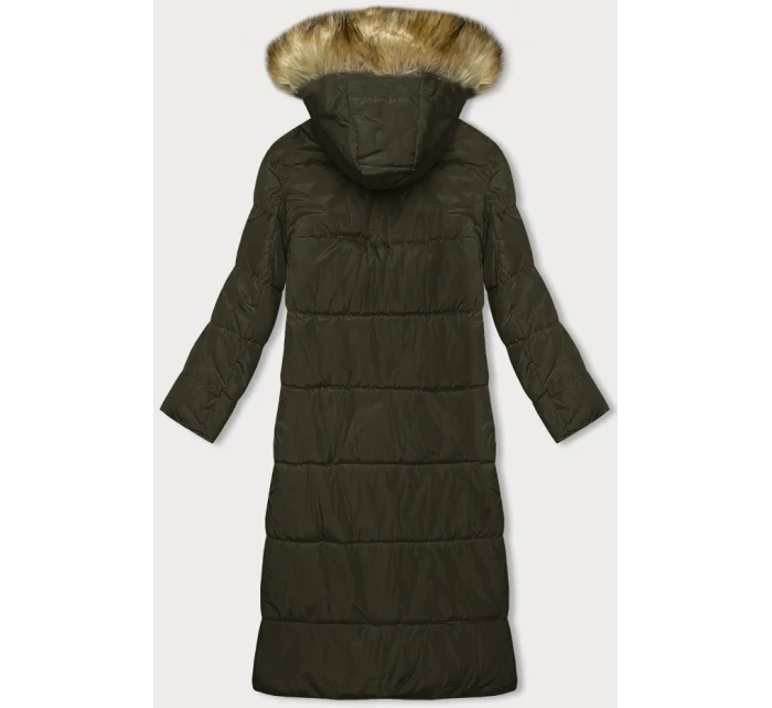 Dlouhá zimní bunda v khaki barvě s kapucí model 21247383 - MELYA MELODY