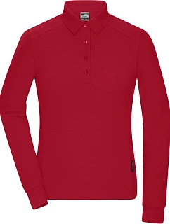JN Dámské pracovní piqué polo s dlouhým rukávem 02. red model 22533423 - Daiber