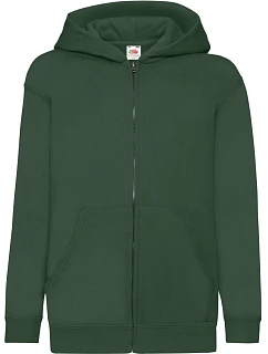Fruit of the Loom Classic Kids Sweat Jacket Dětská mikina s kapucí 16.2045 bottle green