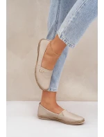 Elegantní Kožené Espadrilky Dámské Béžové model 21684033 - Zazoo