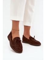 Polobotky Mokasiny Dámské Ploché S Čokoládové model 21709698 - Boto