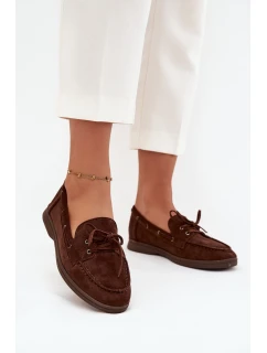 Polobotky Mokasiny Dámské Ploché S Čokoládové model 21709698 - Boto