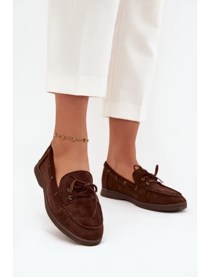 Polobotky Mokasiny Dámské Ploché S Čokoládové model 21709698 - Boto
