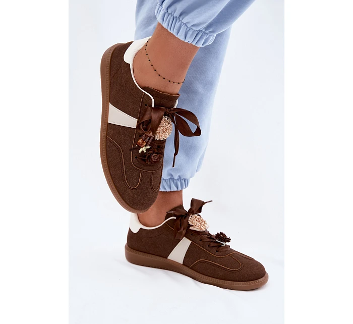 Dámské tenisky s ozdobami Čokoládové model 22095093 - Boto Dámské tenisky s ozdobami Čokoládové model 22095093 - Boto