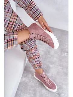 Dámské Tenisky Big Star Vysoké Zateplené Růžové EE274113