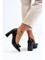 Lodičky na vysokém podpatku s mašlí, černá Ariemessa Lodičky na vysokém podpatku s mašlí, černá Ariemessa