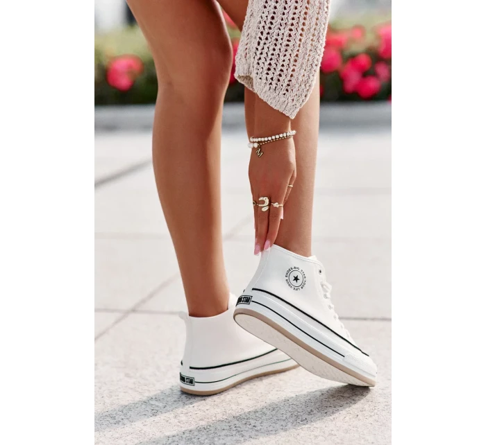Zateplené Dámské Tenisky Na Platformě Eko Kůže Big Star Bílé