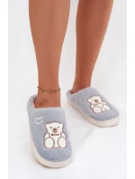 Dámské chlupaté papuče s medvídkem – modré Noralie Dámské chlupaté papuče s medvídkem – modré Noralie