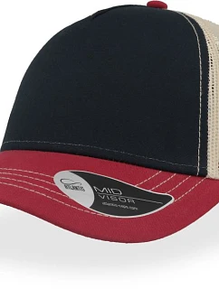 Atlantis Headwear Rapper Canvas 5 panelová síťovaná kšiltovka "Rapper Canvas" 33.6060 navy/burgundy/beige