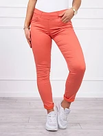 Tmavě meruňkové džínové kalhoty