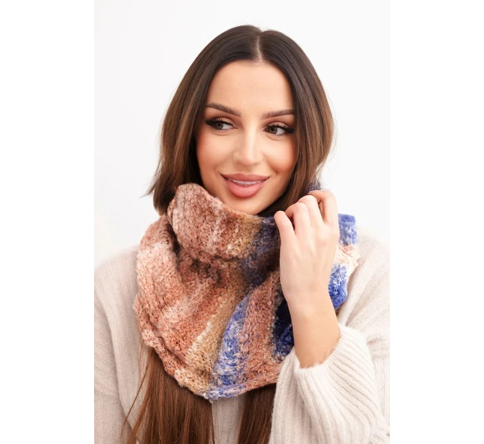 Komin dámský vlněný měkký šál golf zimní KN21 fialový