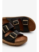 Lehké pohodlné pánské sandály s přezkami model 21665691 Černé - Inblu Lehké pohodlné pánské sandály s přezkami model 21665691 Černé - Inblu