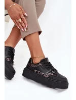 Dámské tenisky na platformě Big Star model 21706532 leopardí černé - Big Star Shoes