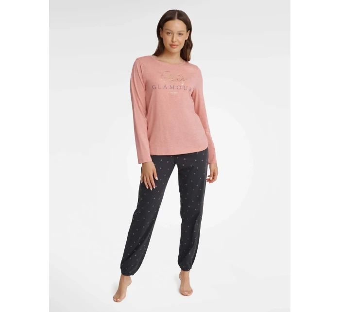 Glam pyžamo model 18802906 Růžová a šedá - HENDERSON LADIES Glam pyžamo model 18802906 Růžová a šedá - HENDERSON LADIES