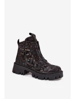 Dámské botky Artiker – černá/zlatá ozdobou, zateplené Dámské botky Artiker – černá/zlatá ozdobou, zateplené