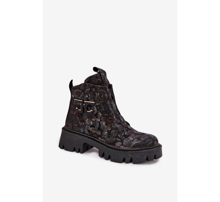 Dámské botky Artiker – černá/zlatá ozdobou, zateplené Dámské botky Artiker – černá/zlatá ozdobou, zateplené