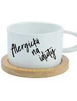 ALERGICKÁ NA IDIOTY - bílý hrníček makronka 200 ml