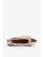 Zazoo 2890 Kožené baleríny Zlaté Ošoupané