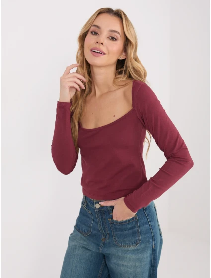 Bluzka WT BZ model 21875476 bordowy - FPrice Bluzka WT BZ model 21875476 bordowy - FPrice