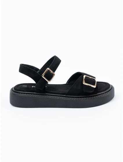 Originální  sandály černé dámské platforma