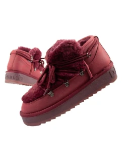 D.Franklin dámské sněhule zimní módní kožešina zateplené bordó dámské