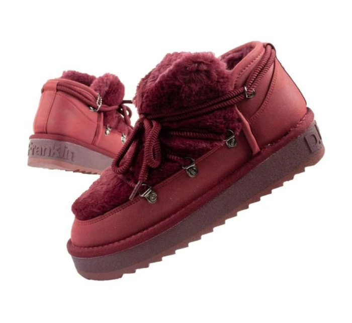 dámské sněhule zimní módní model 21420780 zateplené bordó dámské - D.Franklin