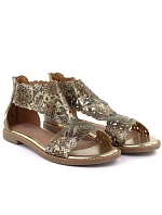 Dámské ažurové sandály z hadí kůže ve zlaté barvě M.Daszynski MR24148-2