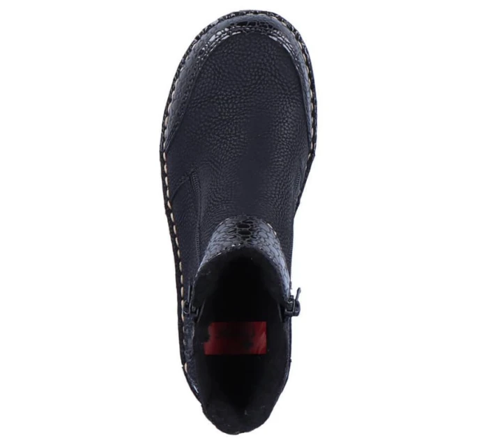 Pohodlné zateplené boty na zip Rieker W RKR555 Pohodlné zateplené boty na zip Rieker W RKR555