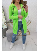 Šaty s kapucí, mikina zelená neonová