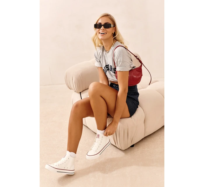 Dámské vysoké tenisky Big Star NN274276 bílé