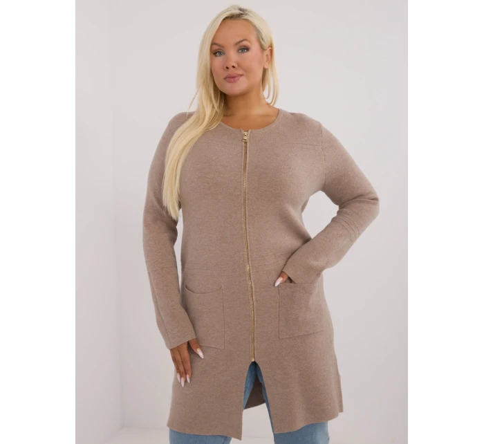 Sweter PM SW model 20473652 ciemny bezowy - FPrice Sweter PM SW model 20473652 ciemny bezowy - FPrice