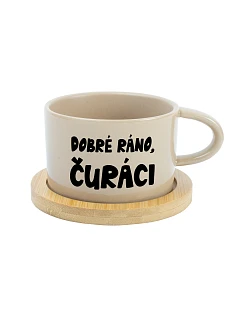 DOBRÉ RÁNO, ČURÁCI - krémový hrníček makronka 200 ml