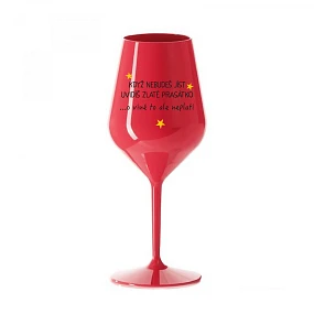 KDYŽ    červená nerozbitná sklenice na víno 470 ml model 22167918 - Giftela