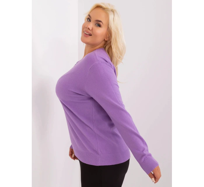 Dámský svetr model 20731830 fialový - FPrice Dámský svetr model 20731830 fialový - FPrice