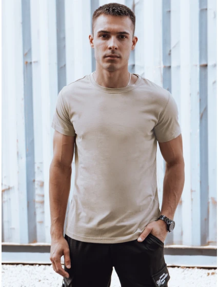 Pánské tričko bez potisku béžové RX5610