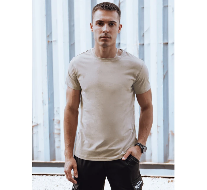 Pánské tričko bez potisku béžové RX5610