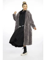 Šedý dámský oversize kabát model 21247134 - Ann Gissy