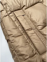 Dámská zimní bunda s kontrastní podšívkou Glakate beige (LU-238152#) Dámská zimní bunda s kontrastní podšívkou Glakate beige (LU-238152#)