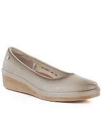 Dámské polobotky na podpatku béžové Vinceza 39987