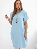 Šaty s kapsami a přívěskem modrý