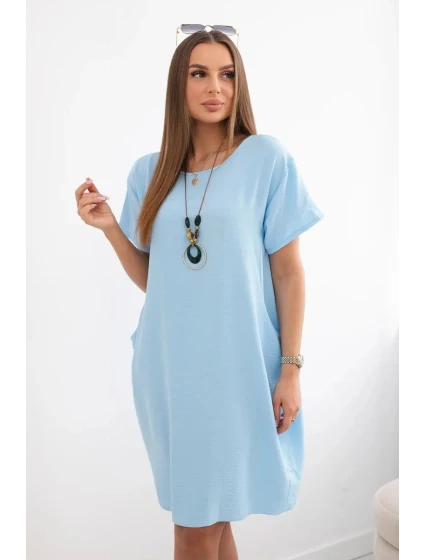 Šaty s kapsami a přívěskem modrý