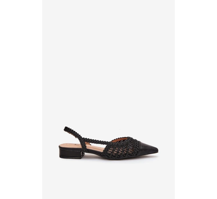 Dámské sandály s pletením na klíně Černé Nivorra