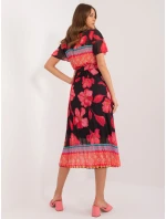 Sukienka DHJ SK  czarno czerwony model 20095159 - FPrice