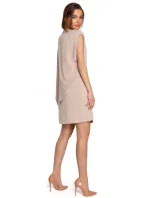 S262 Vrstvené šaty - béžové