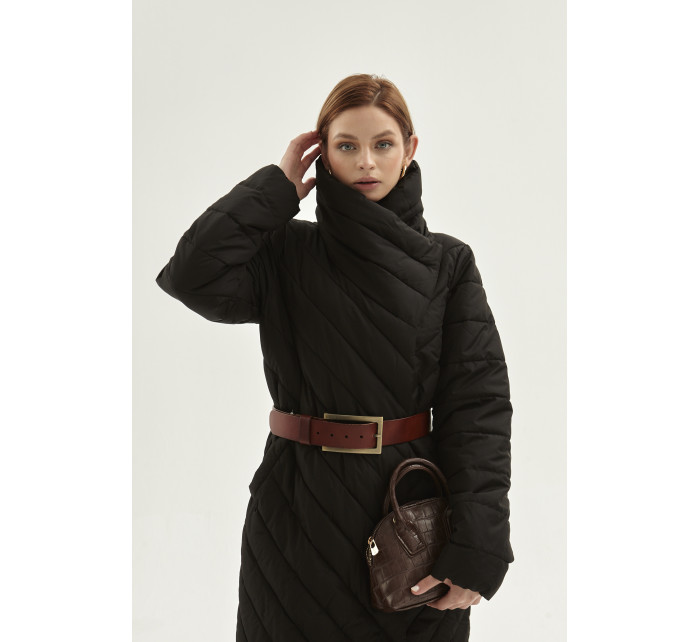 Monnari bundy Prošívaná bunda s velkým límcem černá