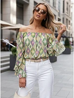 Dámská pruhovaná halenka SPRIAN green FashionStreet RY2464