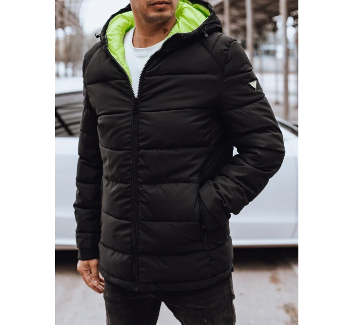 Pánská prošívaná zimní bunda s kapucí černá FashionStreet TX4892